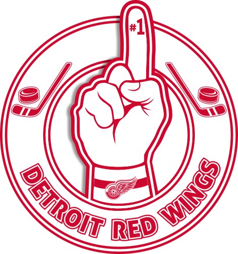 Number One Hand Detroit Red Wings logo iron on paper